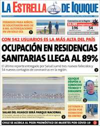 Portada de La Estrella de Iquique (Chile)