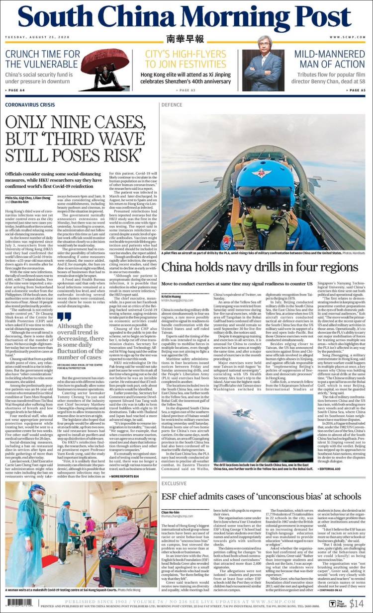 Portada de South China Morning Post (China)