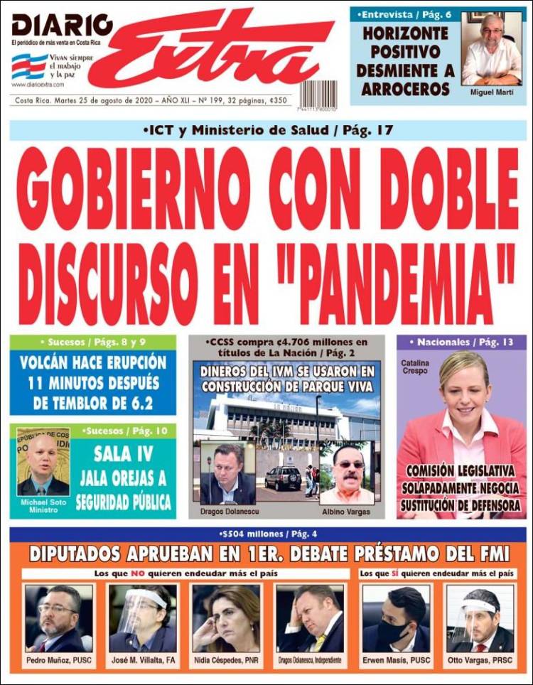 Portada de Diario Extra (Costa Rica)