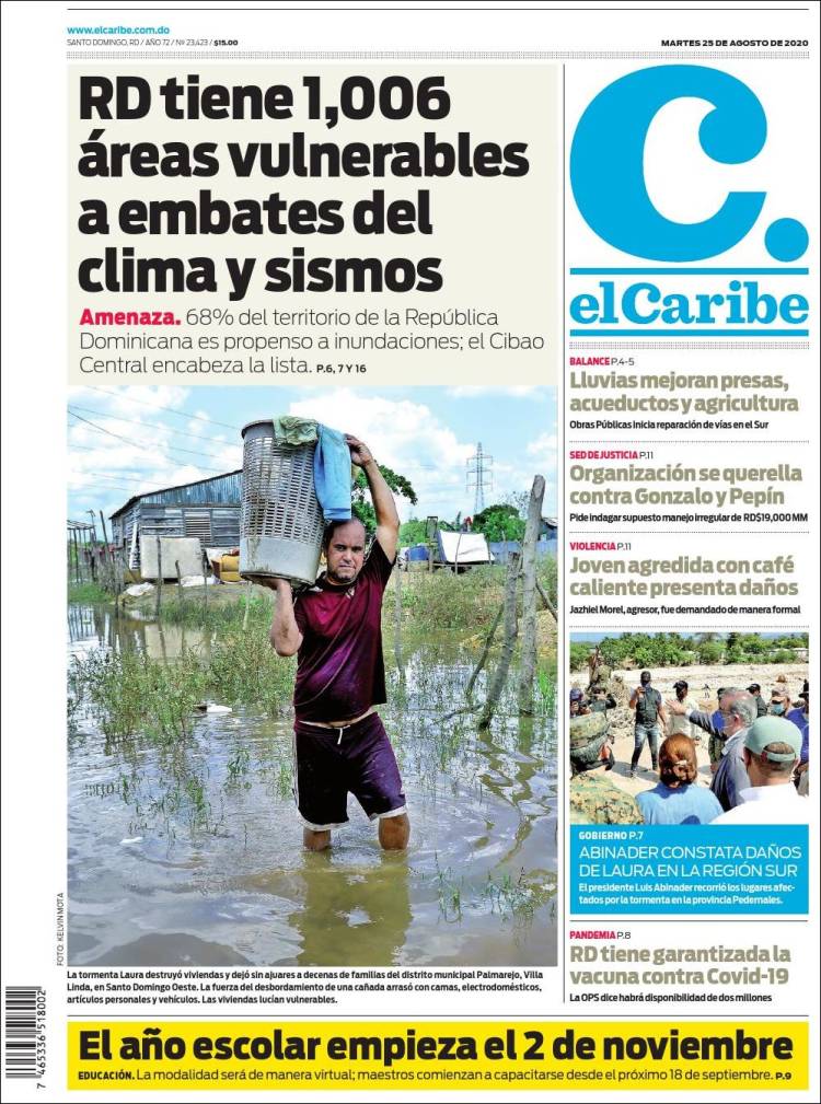 Portada de El Caribe (R. Dominicana)