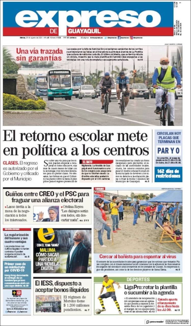 Portada de Expreso (Ecuador)