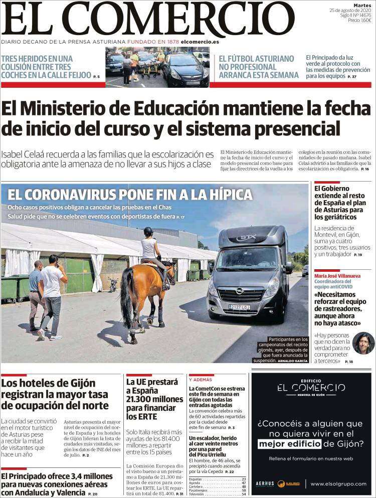 Portada de El Comercio (Espa&ntilde;a)