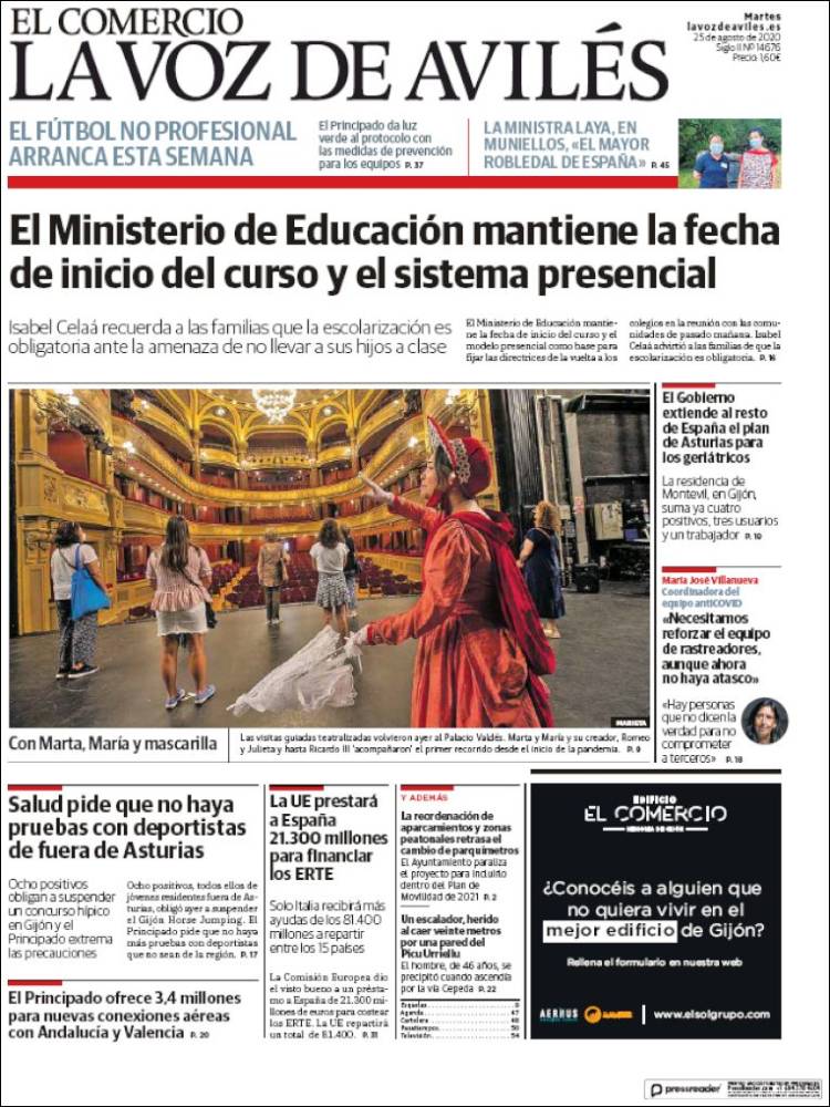 Portada de El Comercio - Avilés (Espa&ntilde;a)