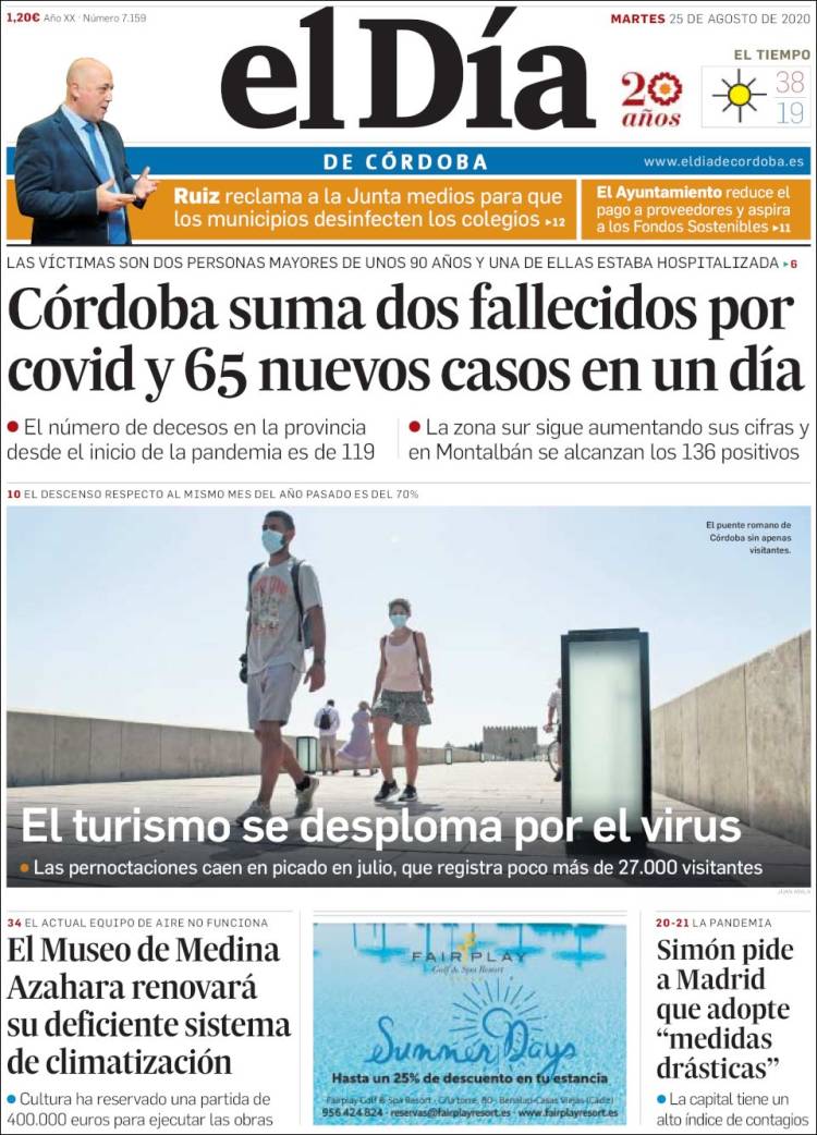 Portada de El Día de Córdoba (Espa&ntilde;a)