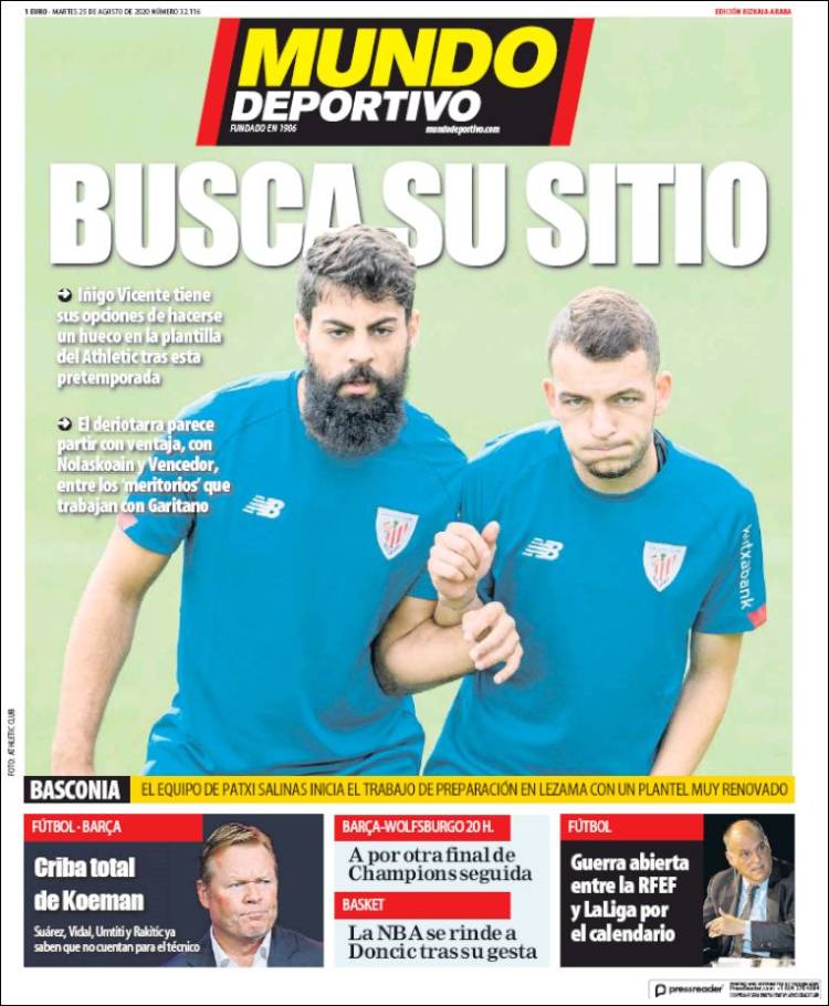 Portada de Mundo Deportivo Bizkaia (Espa&ntilde;a)