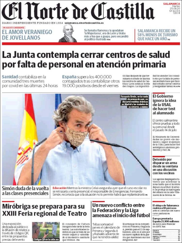 Portada de Norte de Castilla - Salamanca (Espa&ntilde;a)