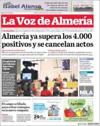Portada de La Voz de Almería (Espa&ntilde;a)