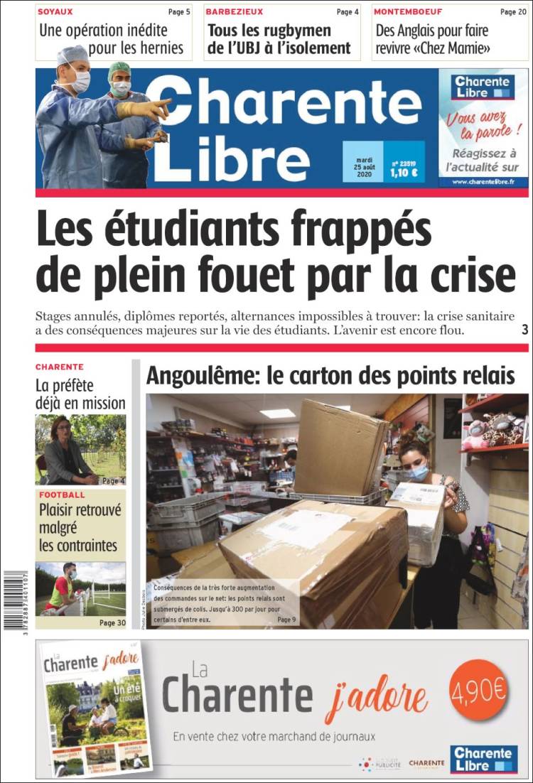Portada de Charente Libre (Francia)