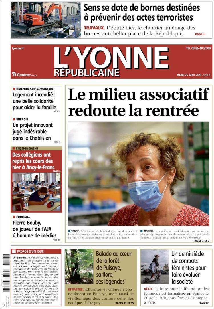 Portada de L'Yonne-Républicaine (Francia)
