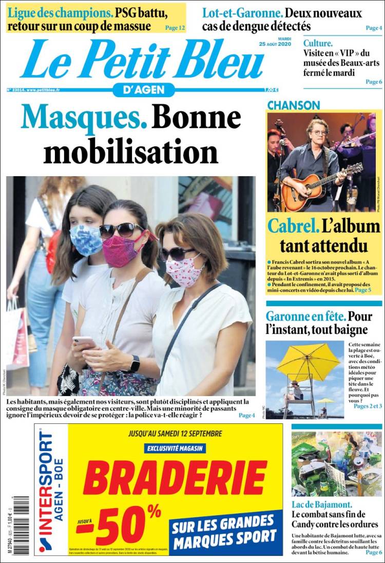 Portada de Le Petit Bleu (Francia)