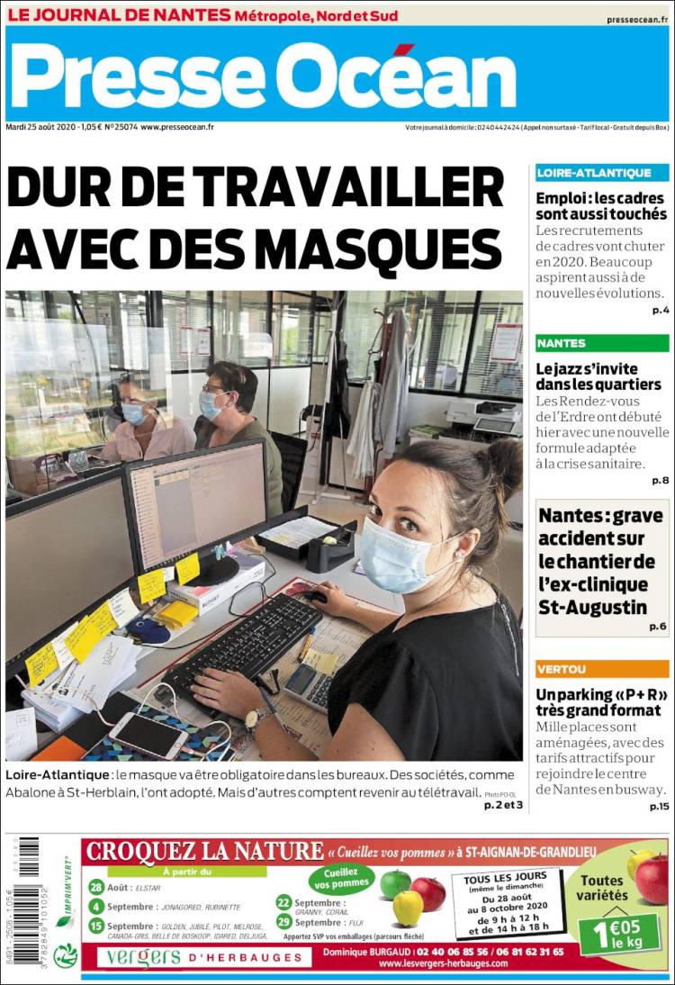 Portada de Presse Ocean (Francia)