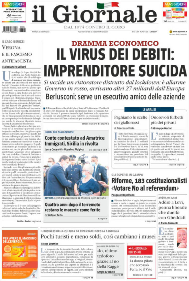 Portada de il Giornale (Italia)