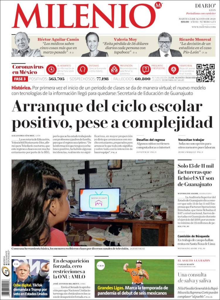 Portada de Milenio de León (M&eacute;xico)
