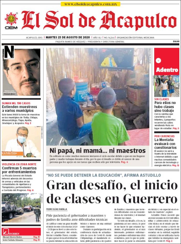 Portada de El Sol de Acapulco (M&eacute;xico)