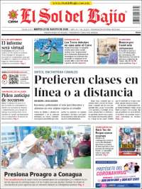 Portada de El Sol del Bajio (M&eacute;xico)