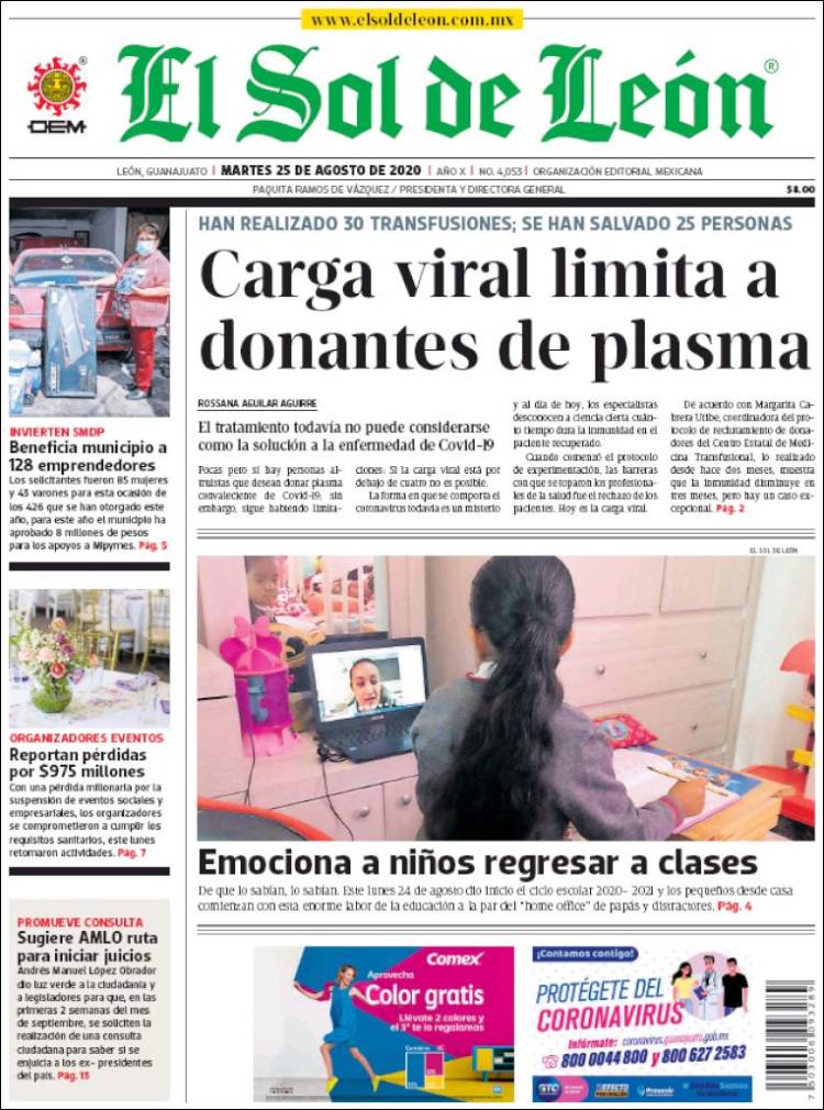 Portada de El Sol de León (M&eacute;xico)