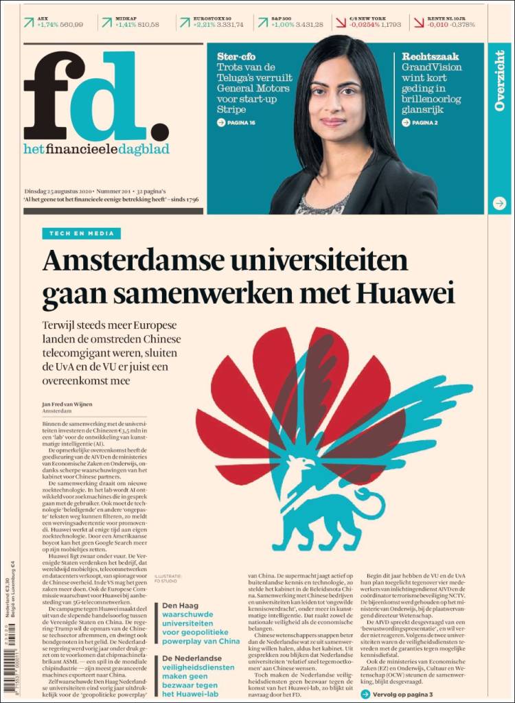 Portada de Het Financieele Dagblad (Pa&iacute;ses Bajos)