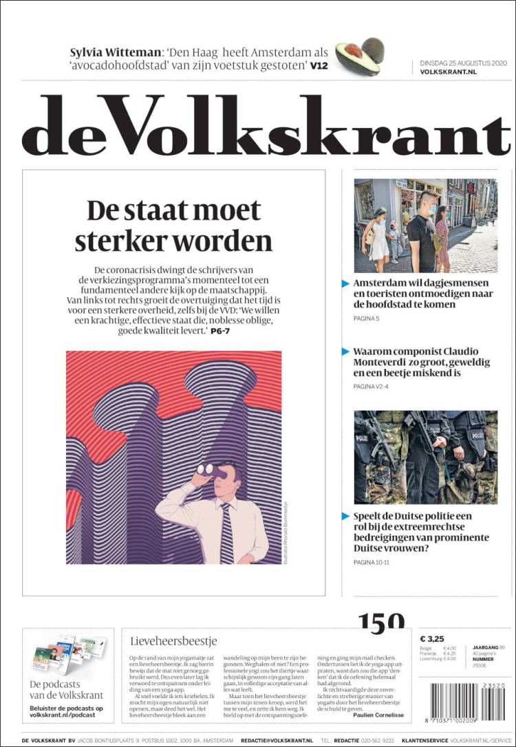 Portada de De Volkskrant (Pa&iacute;ses Bajos)