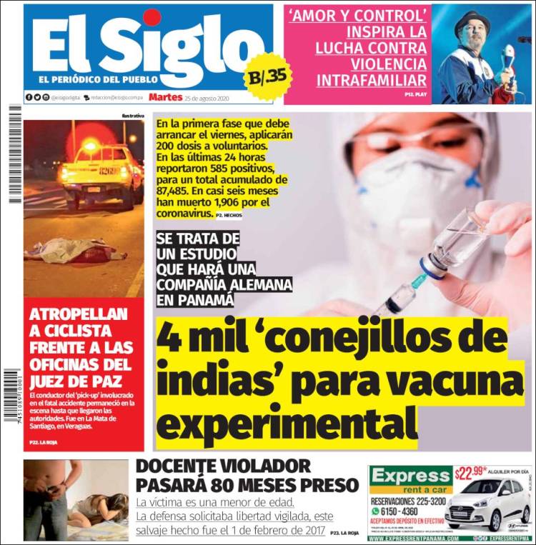 Portada de El Siglo (Panam&aacute;)