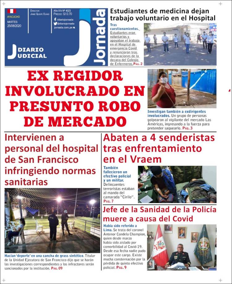 Portada de Diario Jornada (Per&uacute;)