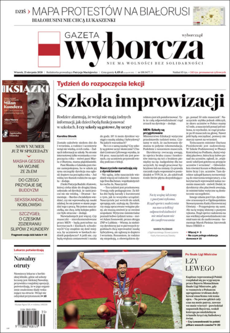 Portada de Gazeta Wyborcza (Polonia)