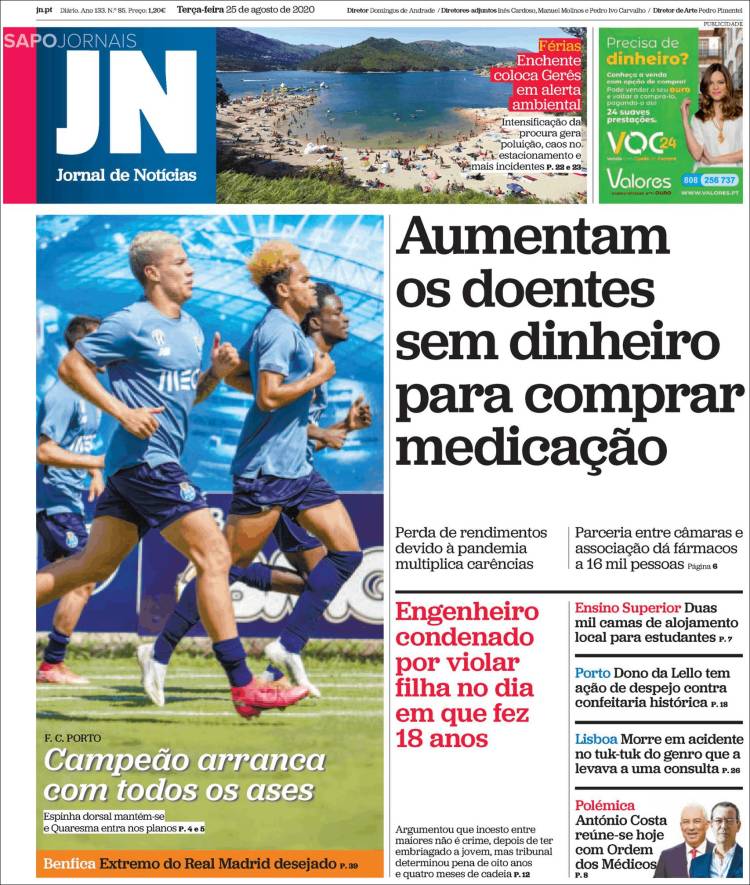 Portada de Jornal de Notícias (Portugal)