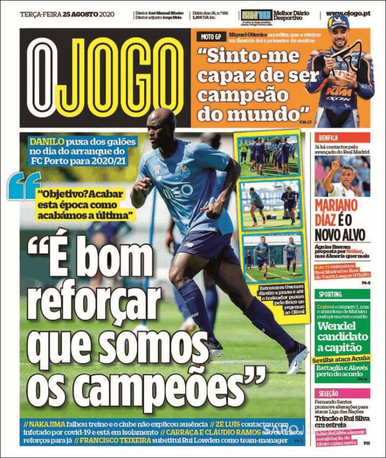Portada de O Jogo (Portugal)