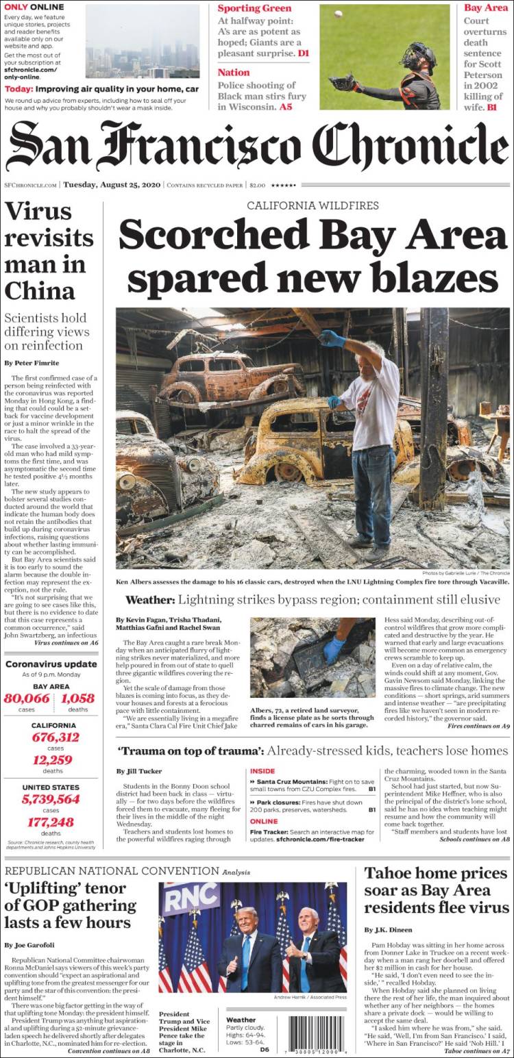 Portada de San Francisco Chronicle (USA)