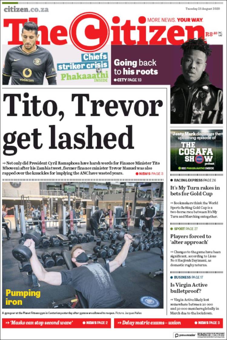 Portada de The Citizen (Sud&aacute;frica)