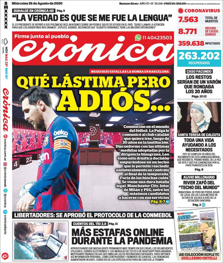 Portada de Crónica (Argentina)