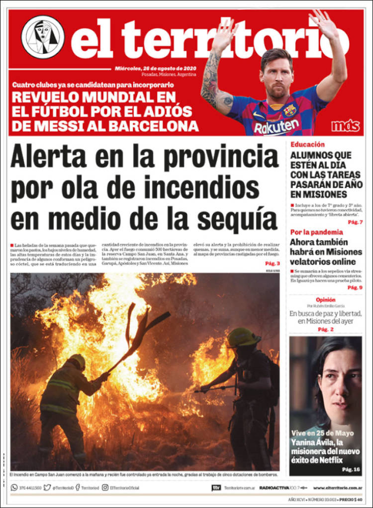 Portada de El Territorio (Argentina)