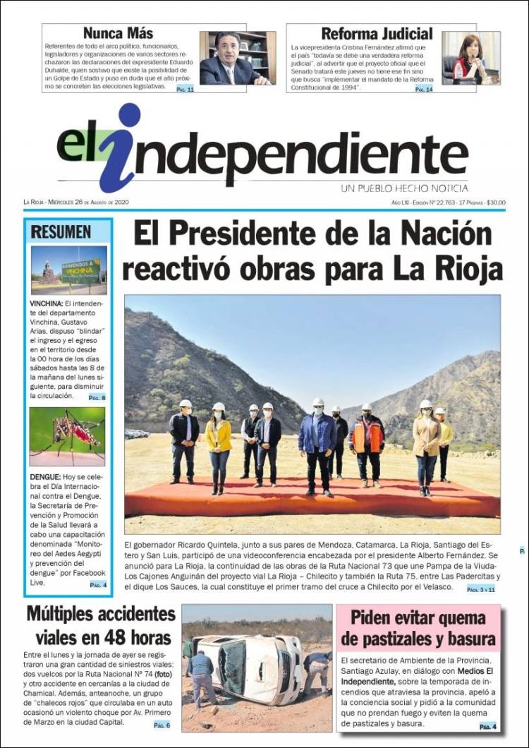 Portada de El Independiente (Argentina)