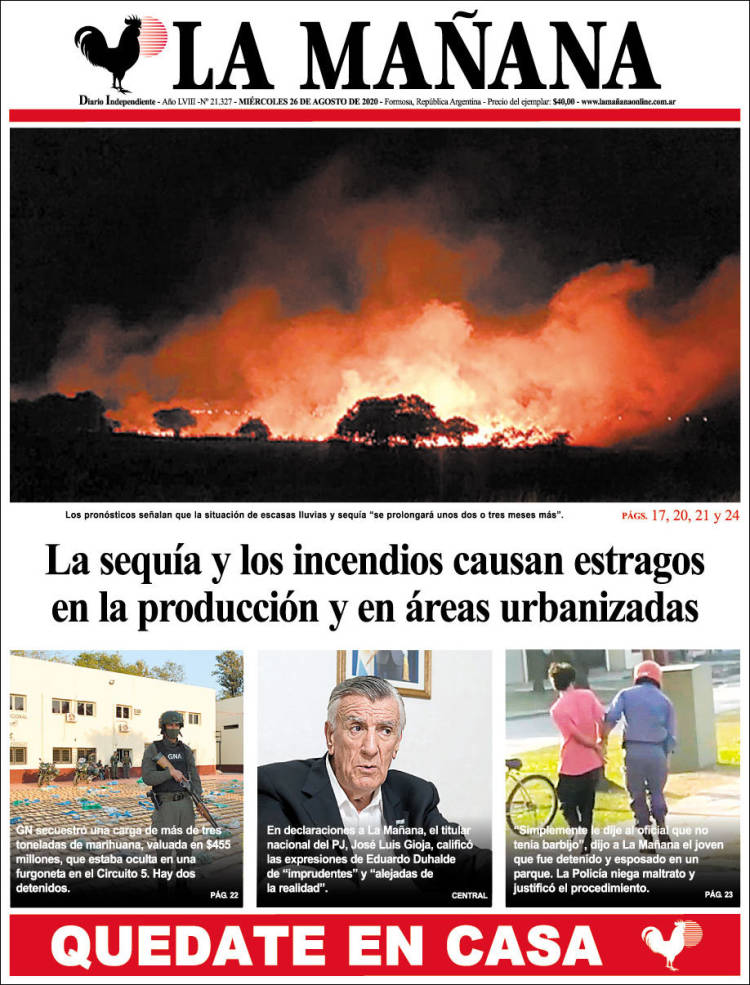 Portada de Diario La Mañana (Argentina)