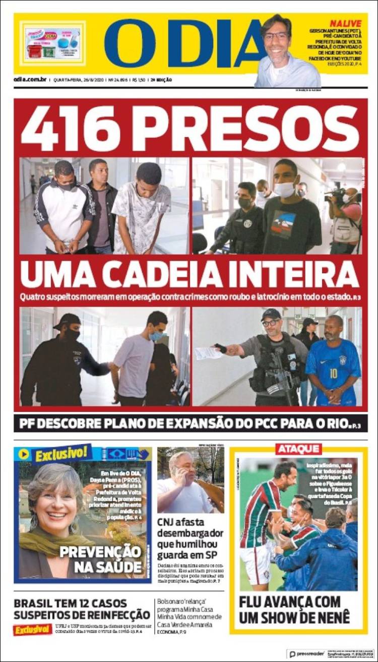 Portada de O Dia (Brasil)