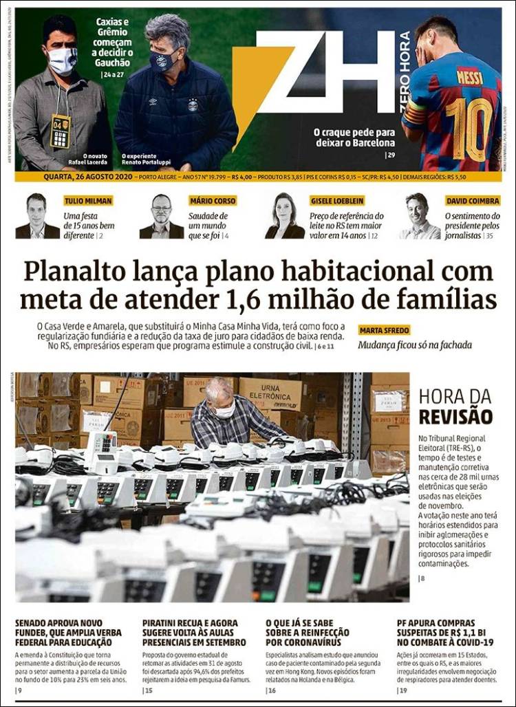 Portada de Zero Hora (Brasil)
