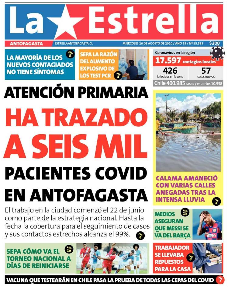 Portada de La Estrella del Norte (Chile)