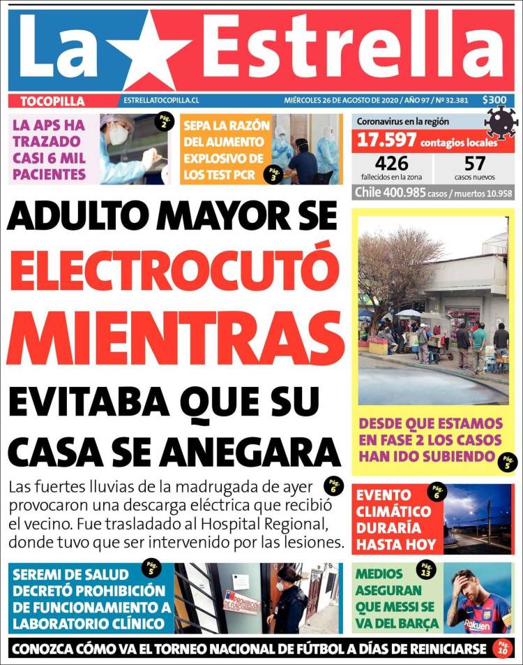 Portada de La Estrella de Tocopilla (Chile)