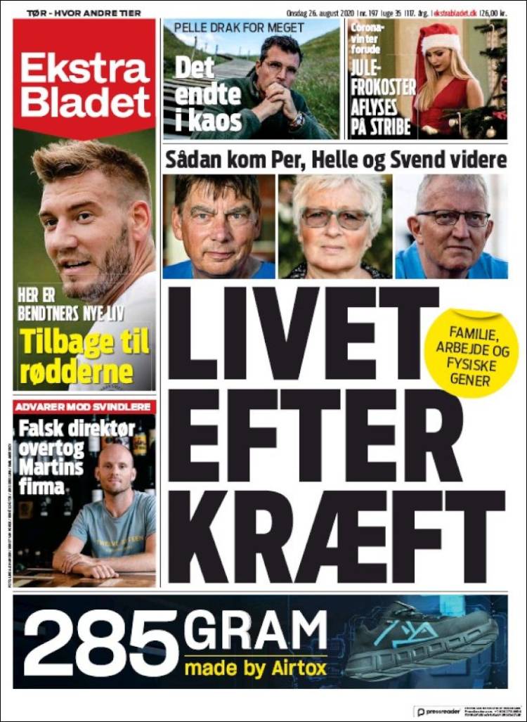 Portada de Ekstra Bladet (Dinamarca)