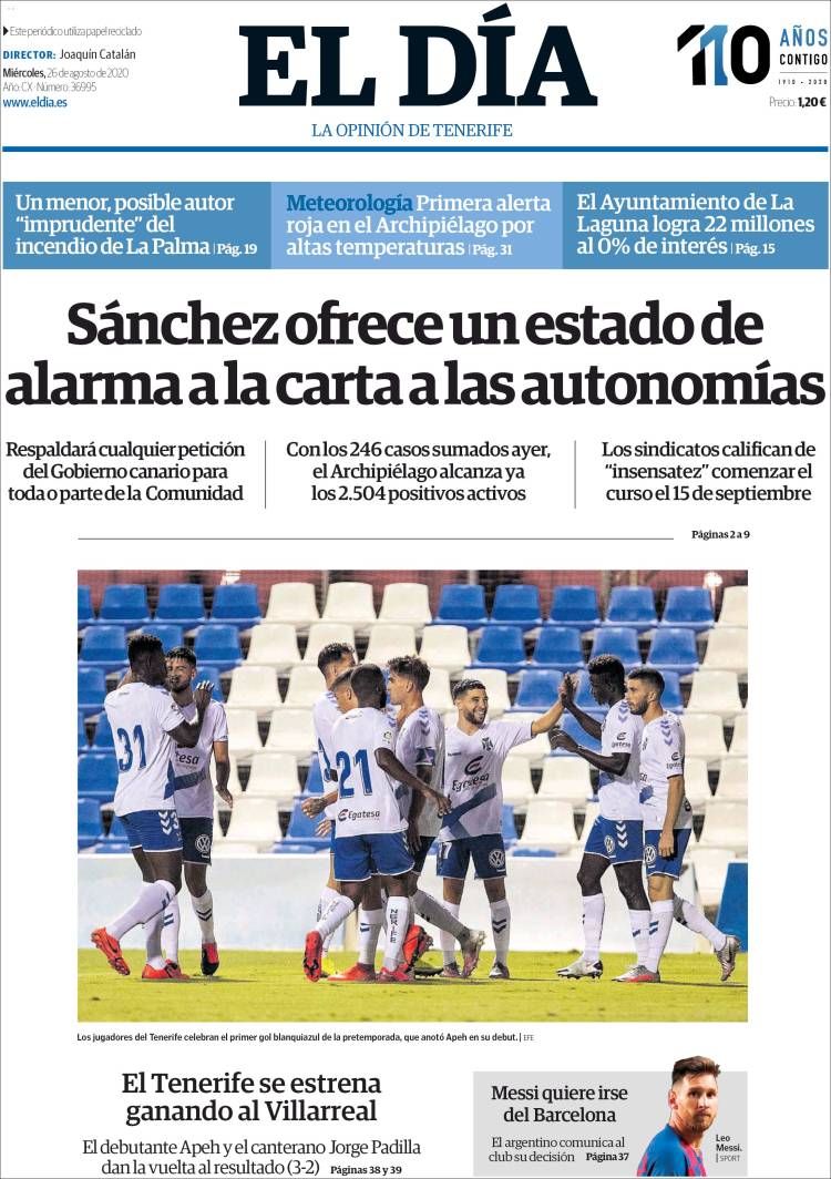 Portada de El Día (Espa&ntilde;a)