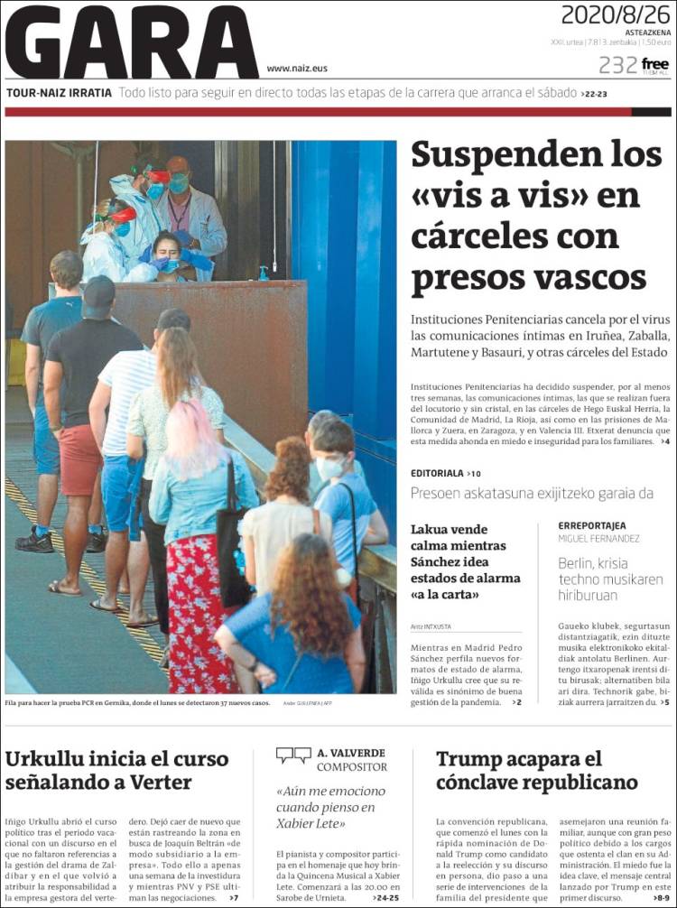 Portada de Gara (Espa&ntilde;a)