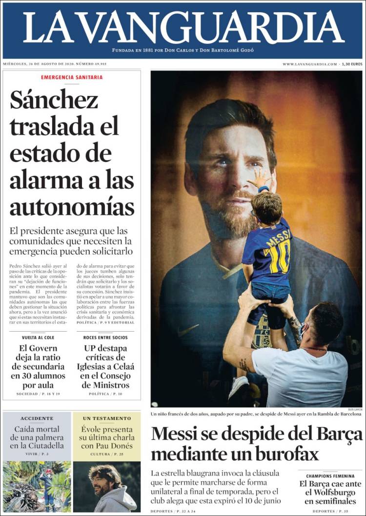 Portada de La Vanguardia (Espa&ntilde;a)