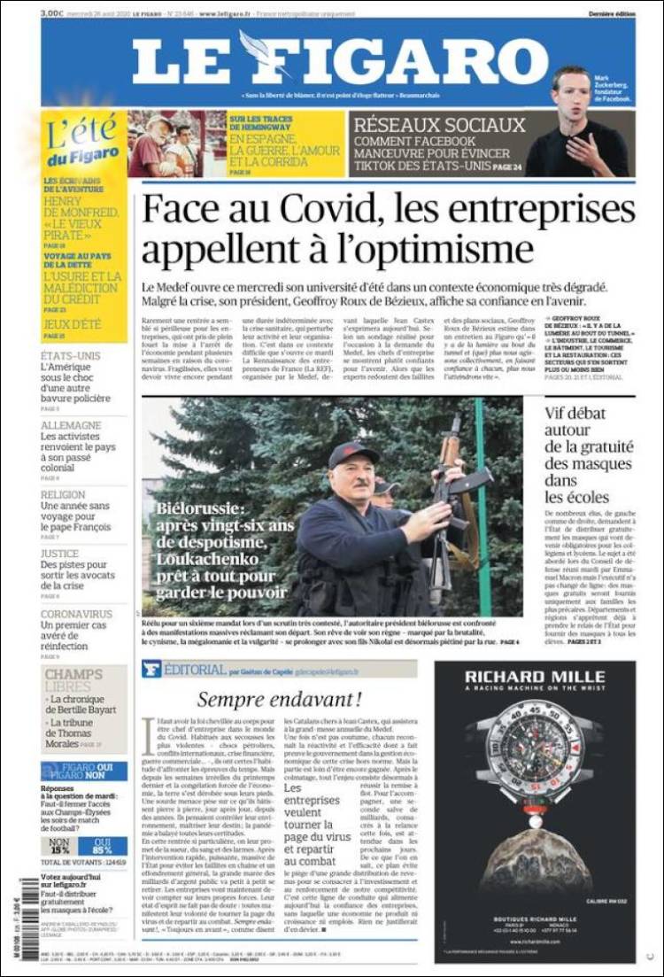 Portada de Le Figaro (Francia)