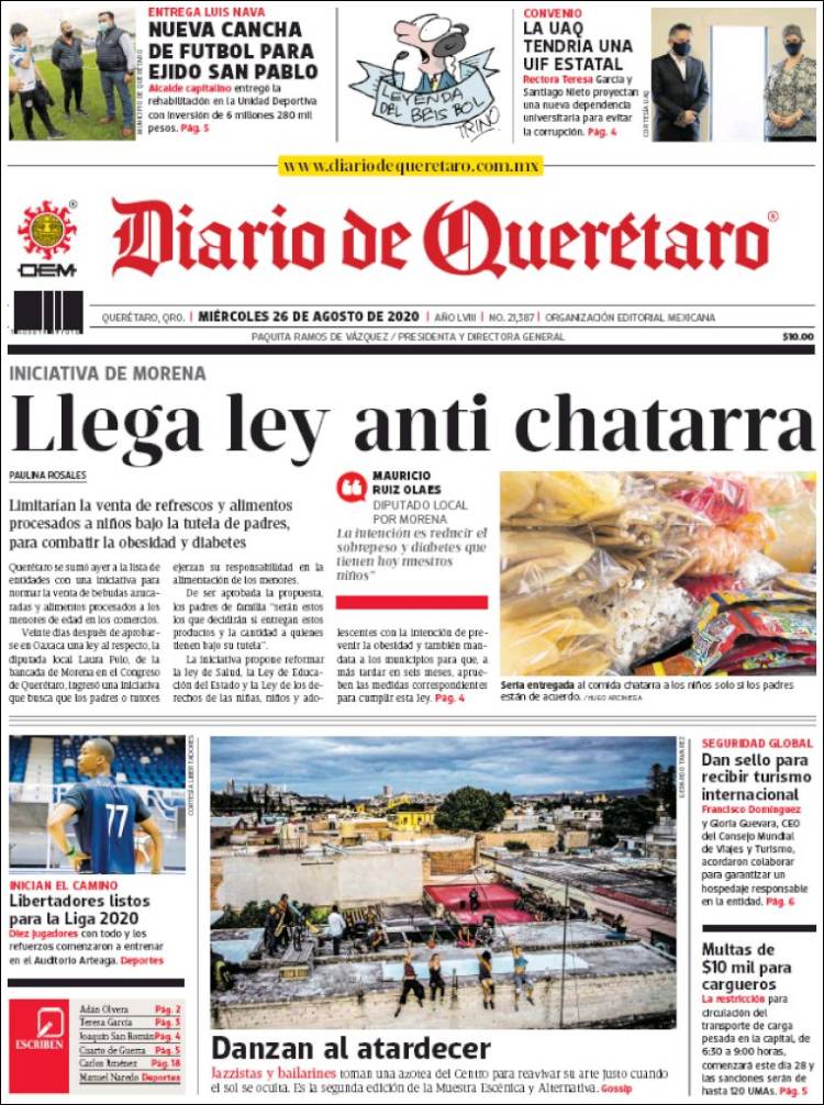 Portada de Diario de Querétaro (México)