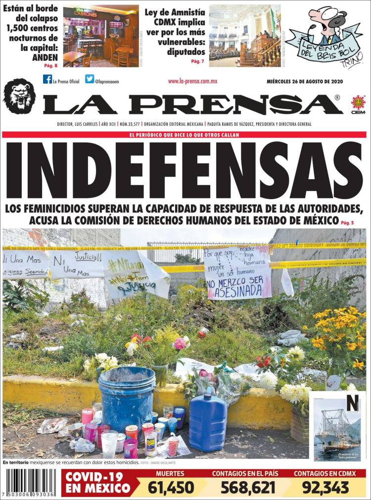 Portada de La Prensa (Mexico)