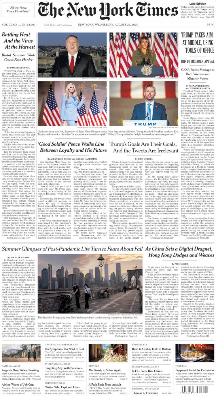 Portada de New York Times (USA)