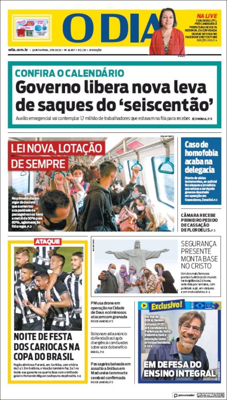 Portada de O Dia (Brasil)