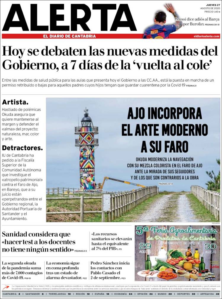 Portada de Alerta - El Diario de Cantabria (España)