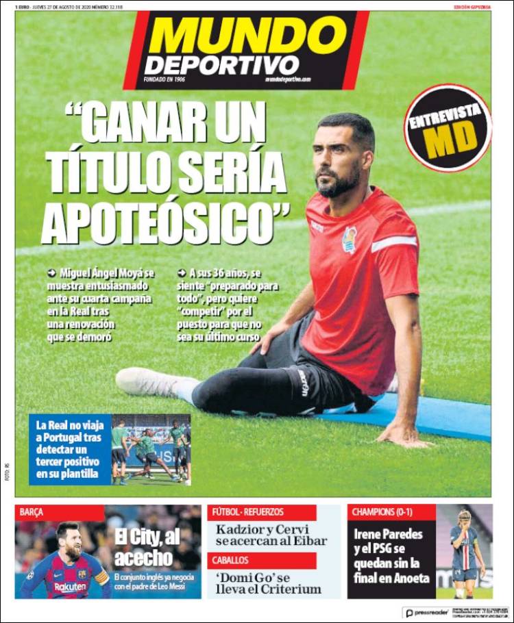 Portada de Mundo Deportivo Gipuzkoa (España)