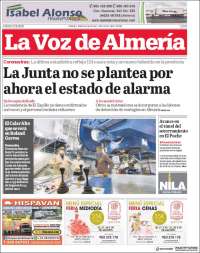 Portada de La Voz de Almería (España)