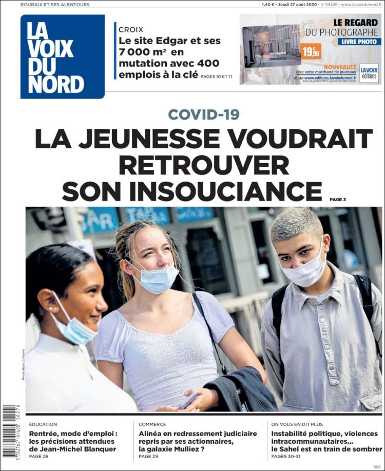 Portada de La Voix du Nord (Francia)